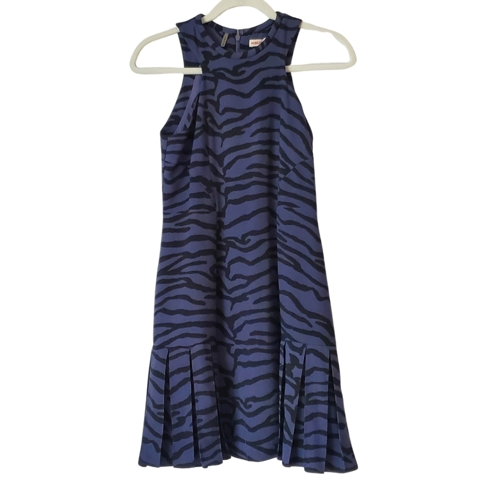 Rebecca Taylor Blue Zebra Print Dress - Picture 3 of 6